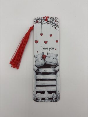 3D Printed Love Hippos Bookmark – Cute Romantic Design | BigYawn 3D