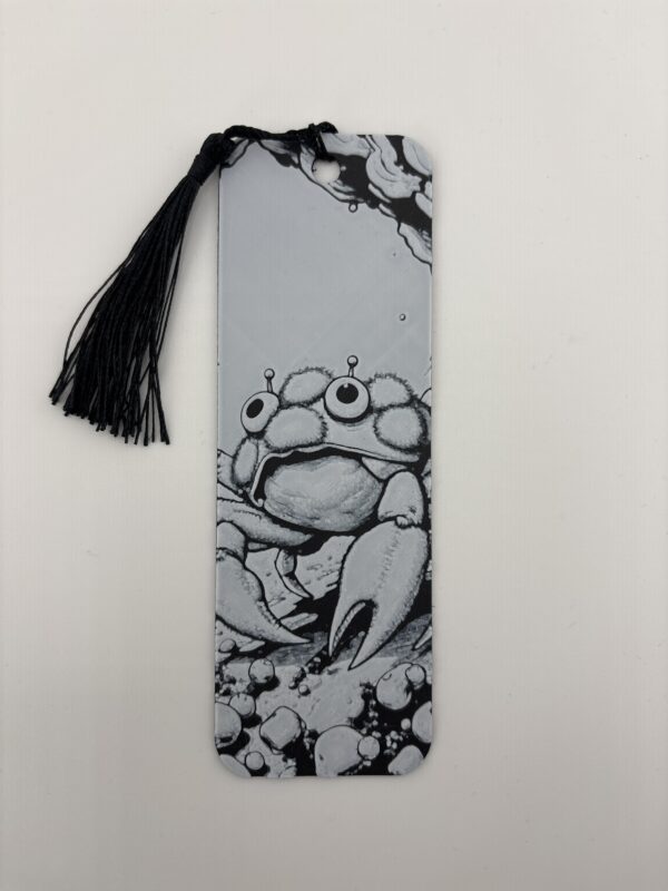 3D printed cartoon crab bookmark with tassel