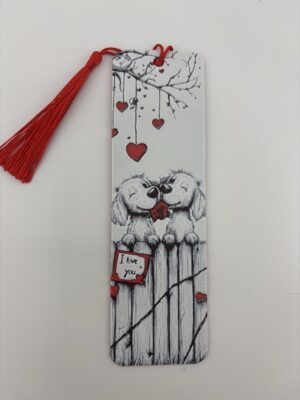 3D Printed Love Puppies Bookmark – Cute Romantic Dog Design | BigYawn 3D