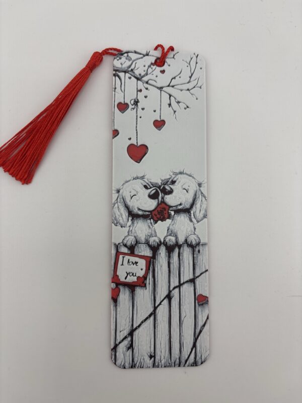 3D Printed Love Puppies Bookmark – Cute Romantic Dog Design | BigYawn 3D
