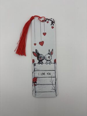 3D Printed Love Bunnies Bookmark – Cute Romantic Design | BigYawn 3D