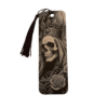 3D printed crowned skull bookmark with rose and tassel