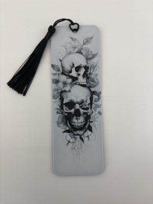 3D Printed Skull Bookmark - Gothic Floral Skull Design | BigYawn 3D