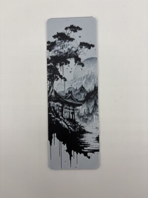 3D Printed Japanese Landscape Bookmark - Pagoda & Mountain Reflection | BigYawn 3D