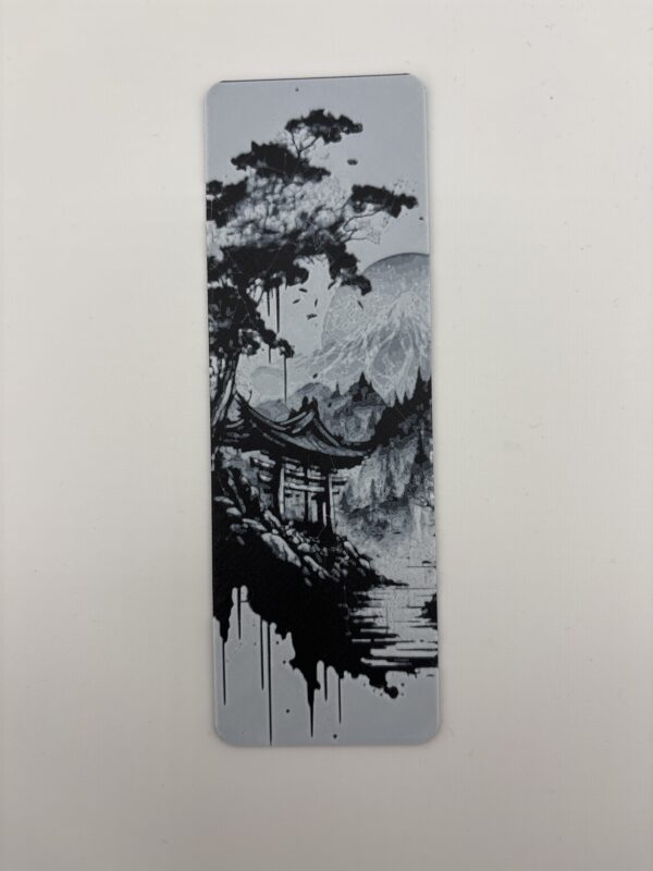 3D Printed Japanese Landscape Bookmark - Pagoda & Mountain Reflection | BigYawn 3D