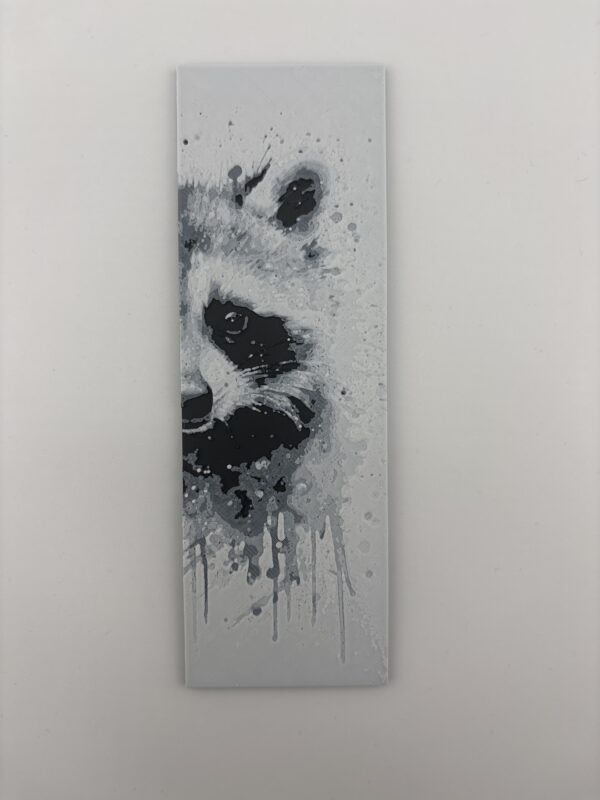 3D Printed Raccoon Bookmark - Monochrome Wildlife Design | BigYawn 3D