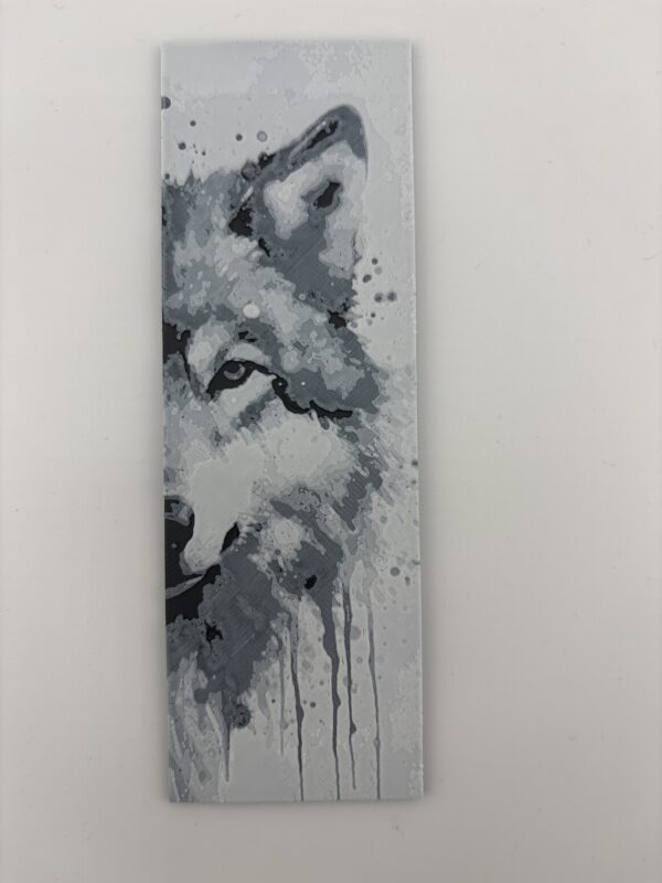 3D Printed Wolf Bookmark - Monochrome Wildlife Design | BigYawn 3D