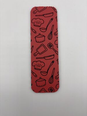 3D Printed Cooking Utensils Bookmark - Kitchen Pattern Design (Red) | BigYawn 3D