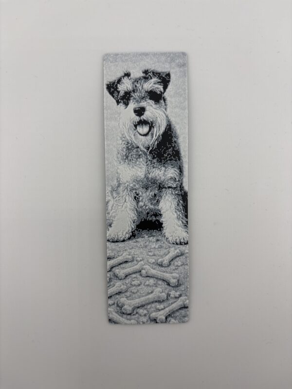 3D Printed Schnauzer Bookmark - Dog and Bones Collection | BigYawn 3D