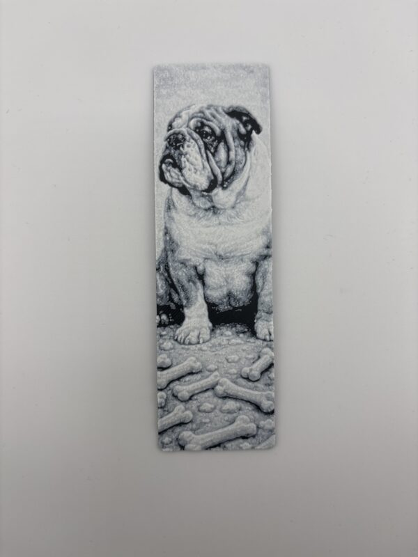 3D Printed Bulldog Bookmark - Dog and Bones Collection | BigYawn 3D