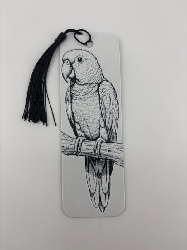 3D Printed Parrot Bookmark - Monochrome Bird Design | BigYawn 3D