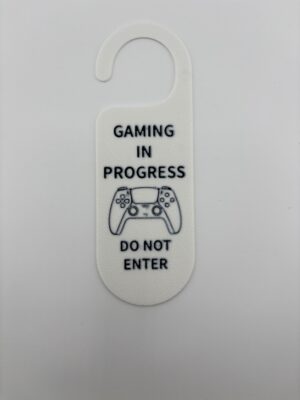 3D printed gaming in progress do not enter door hanger with controller design