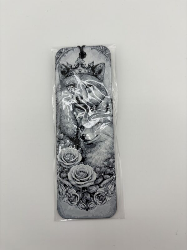 Packaged 3D printed fox bookmark in protective sleeve ready for gifting