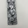 3D printed royal tiger bookmark packaged in protective sleeve showing layered monochrome tiger artwork