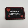 3D printed World’s Best Mom fridge magnet with red hearts