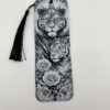 Monochrome layered 3D printed tiger bookmark featuring crowned tiger design with decorative tassel