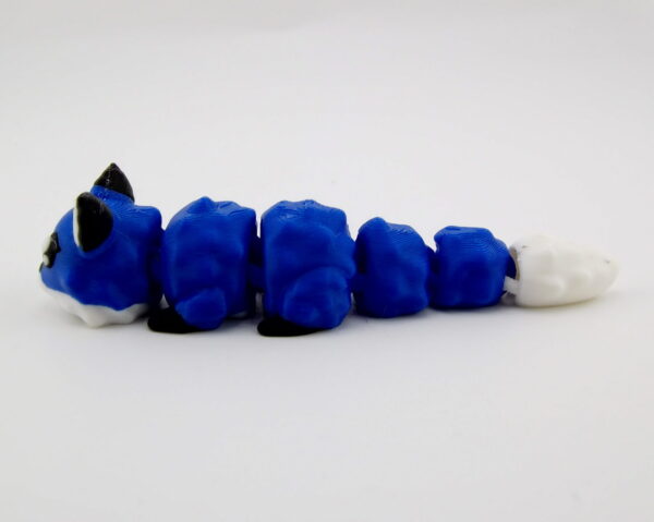 3D Printed Blue Fox Medium Articulated Flexi Toy | BigYawn 3D