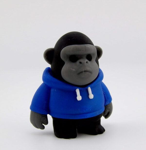 3D Printed Hoodie Gorilla Medium Articulated Desk Toy | BigYawn 3D