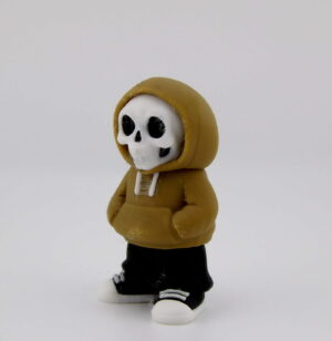 3D Printed Skull Hoodie Figure - Small Desk Toy | BigYawn 3D