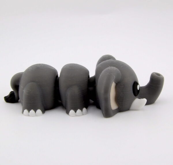 3D Printed Elephant Flexi Toy - Medium Articulated Animal | BigYawn 3D